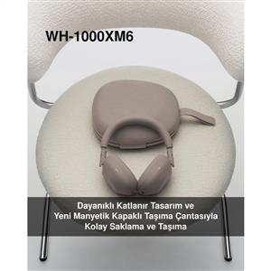 Sony WH-1000XM6 Bluetooth Kablosuz Gürültü Engelleme Özellikli Kulaklık - Kum Taşı