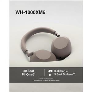 Sony WH-1000XM6 Bluetooth Kablosuz Gürültü Engelleme Özellikli Kulaklık - Kum Taşı