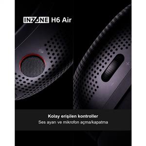 SONY WH-G500B INZONE H6 Air Kablolu Açık Arkalı Oyuncu Kulaklığı - Siyah
