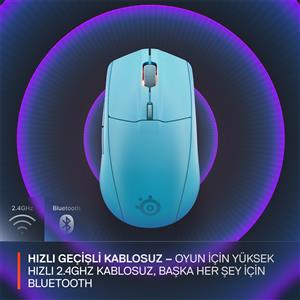 STEELSERIES RIVAL 3 GEN 2  BLUETOOTH VE WIRELESS GAMING MOUSE-AQUA