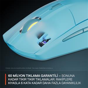 STEELSERIES RIVAL 3 GEN 2  BLUETOOTH VE WIRELESS GAMING MOUSE-AQUA