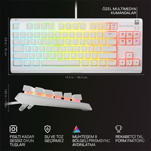 STEELSERIES APEX 3 TKL TÜRKÇE GAMING KLAVYE - BEYAZ