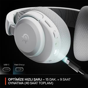 SteelSeries Arctis Nova 3PC Wireless ve Bluetooth Gaming Kulaklık - Beyaz