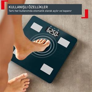Tefal Body Up3 BM2600V0 Akıllı Cam Dijital Vücut Analizli Baskül