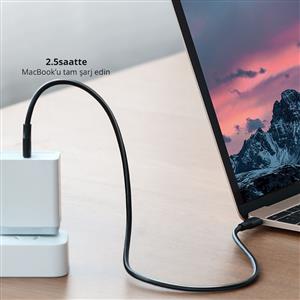 UGREEN USB-C 60W 3A QC PD Hızlı Şarj Kablosu, 2 Metre - Siyah