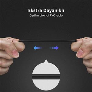 UGREEN USB-C 60W Thunderbolt USB3.1 GEN1 3A QC PD Hızlı Şarj Kablosu, 1.5m - Siyah