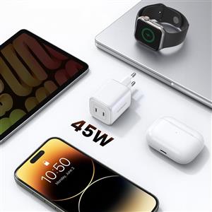 UGREEN Nexode 45W GaN Hızlı Şarj Cihazı Type-C QC PD 2xUSB-C - Beyaz