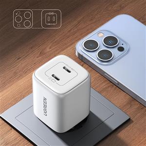 UGREEN Nexode 45W GaN Hızlı Şarj Cihazı Type-C QC PD 2xUSB-C - Beyaz