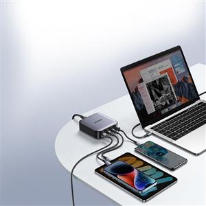 UGREEN Nexode 100W GaN Hızlı Şarj Cihazı Type-C QC PD 4 Portlu 3xUSB-C, 1xUSB-A - Gri