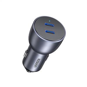 UGREEN 50W PD Hızlı Araç İçi Şarj Cihazı Çakmaklık Adaptörü 2xUSB-C - Uzay Grisi
