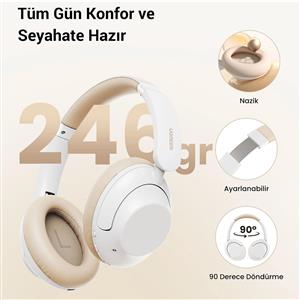 UGREEN HiTune Max5 Hibrit ANC Kablosuz Kulak Üstü Kulaklık - Beyaz