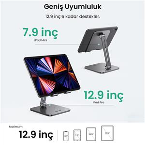UGREEN Ayarlanabilir Metal Tablet Tutucu Standı - Uzay Grisi
