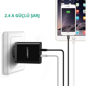 UGREEN Lightning to USB-A MFi Sertifikalı İphone Hızlı Şarj Kablosu, 2m - Beyaz