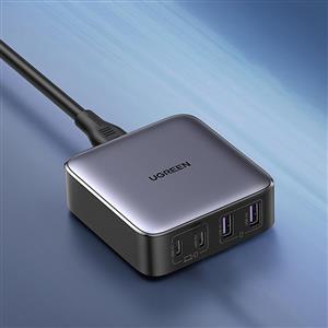 UGREEN Nexode 65W GaN 2 Masaüstü Hızlı Şarj Cihazı İstasyonu 2xUSB-A, 2xUSB-C  - Gri