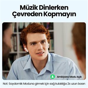 UGREEN HiTune T3 ANC Kablosuz Kulak İçi Kulaklık - Beyaz