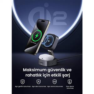 UGREEN 2-in-1 MagSafe Kablosuz Hızlı Şarj Standı
