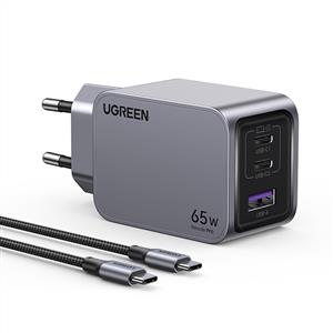 UGREEN Nexode Pro 65W GaN Hızlı Şarj Adaptörü ( 1.5m Type-C Kablo Dahil ) - Uzay Grisi