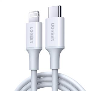 UGREEN Type-C to Lightning 3A PD MFi Hızlı Şarj Kablosu, 1m - Beyaz