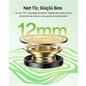 UGREEN HiTune P3 Yapay Zeka Gürültü Engelleyici Kablosuz Kulak İçi Kulaklık - Beyaz
