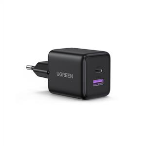 UGREEN 30W GaN Hızlı Şarj Cihazı 2 Portlu, 1xUSB-A, 1xUSB-C, - Siyah