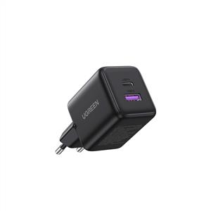 UGREEN 30W GaN Hızlı Şarj Cihazı 2 Portlu, 1xUSB-A, 1xUSB-C, - Siyah