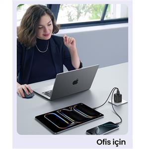 UGREEN 30W GaN Hızlı Şarj Cihazı 2 Portlu, 1xUSB-A, 1xUSB-C, - Siyah