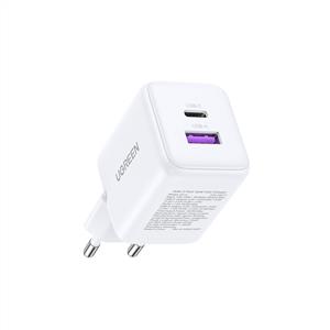 UGREEN 30W GaN Hızlı Şarj Cihazı 2 Portlu, 1xUSB-A, 1xUSB-C, - Beyaz