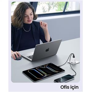 UGREEN 30W GaN Hızlı Şarj Cihazı 2 Portlu, 1xUSB-A, 1xUSB-C, - Beyaz