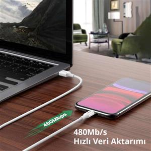 UGREEN USB-A to MFI Lightning Nikel Kaplama Kablo 1m - Siyah