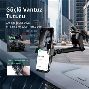 UGREEN Gravity Vantuzlu Telefon Tutucu - Siyah