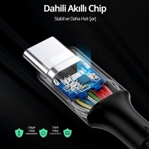 UGREEN USB-C 5A/100W Örgü Hızlı Şarj Kablosu 1m - Siyah