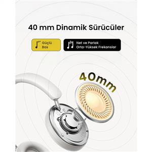 UGREEN HiTune Max2 Yapay Zeka Destekli NC Kablosuz Kulak Üstü Kulaklık - Beyaz