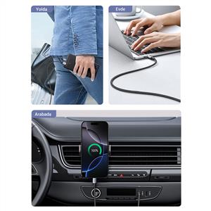 UGREEN USB-A to USB-C 3A QC Örgülü Hızlı Şarj Kablosu 0,5 Metre - Siyah