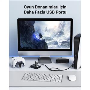 Ugreen USB 3.0 4 Portlu Çoklayıcı Hub 1m - Siyah