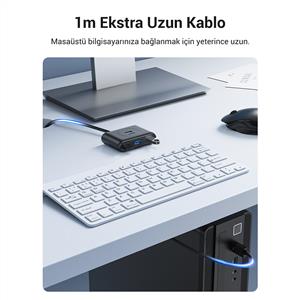 Ugreen USB 3.0 4 Portlu Çoklayıcı Hub 1m - Siyah