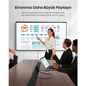 UGREEN Revedok 5-in-1 Type-C Giriş 3xUSB-A, 1xUSB-C PD 100W, 1x 4K/30Hz HDMI - Gri