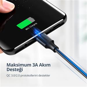 UGREEN 3.0 USB-A to USB-C Şarj ve Data Kablosu 0.25 cm - Beyaz