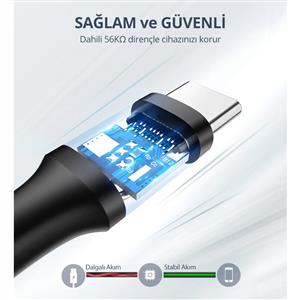 UGREEN 3.0 USB-A to USB-C Şarj ve Data Kablosu 0.25 cm - Beyaz
