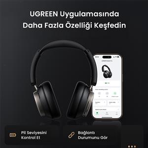 UGREEN HiTune Max6 Studio Pro Hibrit ANC Kablosuz Kulak Üstü Kulaklık - Siyah