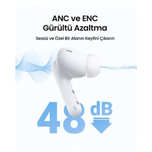 UGREEN HiTune T6 Magic Aktif Gürültü Engelleyici Ekranlı Kablosuz TWS Kulaklık - Beyaz
