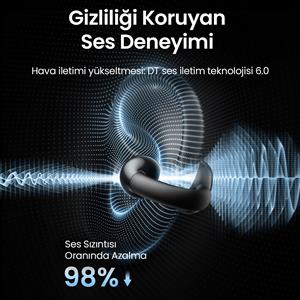 UGREEN HiTune S3 True Clip Kablosuz Kulak İçi Kulaklık, 30 Saat Çalma Süresi - Siyah