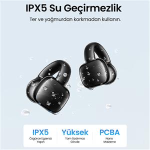 UGREEN HiTune S3 True Clip Kablosuz Kulak İçi Kulaklık, 30 Saat Çalma Süresi - Siyah