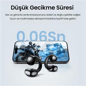UGREEN HiTune S3 True Clip Kablosuz Kulak İçi Kulaklık, 30 Saat Çalma Süresi - Siyah