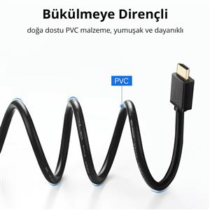Ugreen UHD 4K Yüksek Hızlı Ethernet Ve Hdmı Kablosu, 3 Metre - Siyah