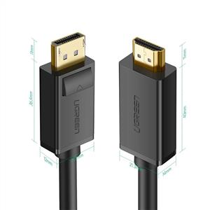 UGREEN 4K Displayport to HDMI Dönüştürücü Kablo 3 Metre - Siyah