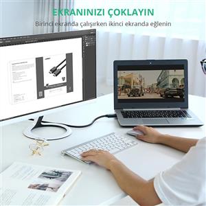 UGREEN 4K Displayport to HDMI Dönüştürücü Kablo 1.5 Metre - Siyah