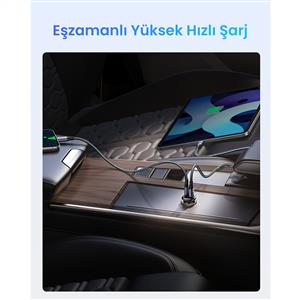 UGREEN 30W 2 Portlu Araç İçi Şarj Cihazı Çakmaklık Adaptörü