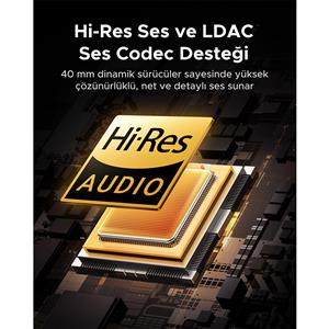UGREEN HiTune Max6 Studio Pro Hibrit ANC Kablosuz Kulak Üstü Kulaklık - Beyaz