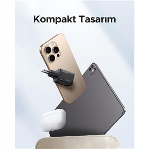 UGREEN 25W USB-C GaN Hızlı Şarj Adaptörü - Siyah