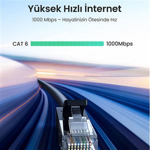 UGREEN CAT6 Ethernet Kablosu 5 Metre - Siyah